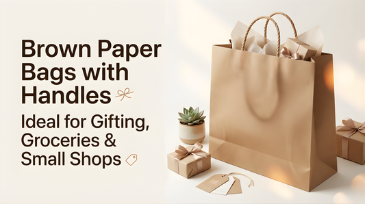 Brown Paper Bags with Handles – Ideal for Gifting, Groceries & Small Shops