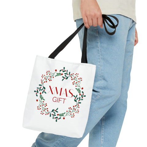 Merry Christmas Gift Tote Bags White, Reusable Canvas Tote Bags, Available in Different Size