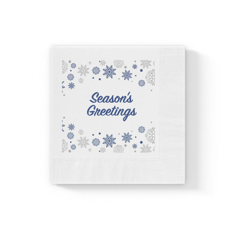 Christmas White Coined Napkins, White