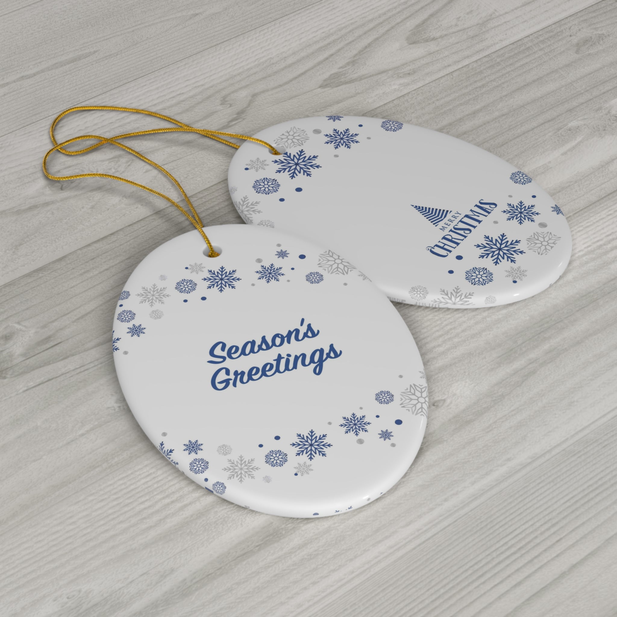 Christmas Ceramic Ornament, 1-Pack White