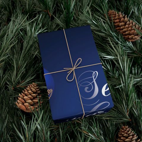 Christmas Gift Wrap Papers Dark Blue