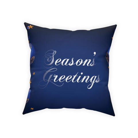 Christmas Broadcloth Pillow Dark Blue