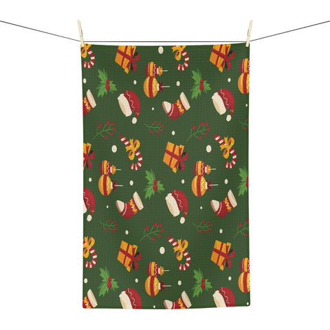 Christmas Soft Tea Towel Dark Green