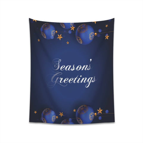 Christmas Printed Wall Tapestry Dark Blue