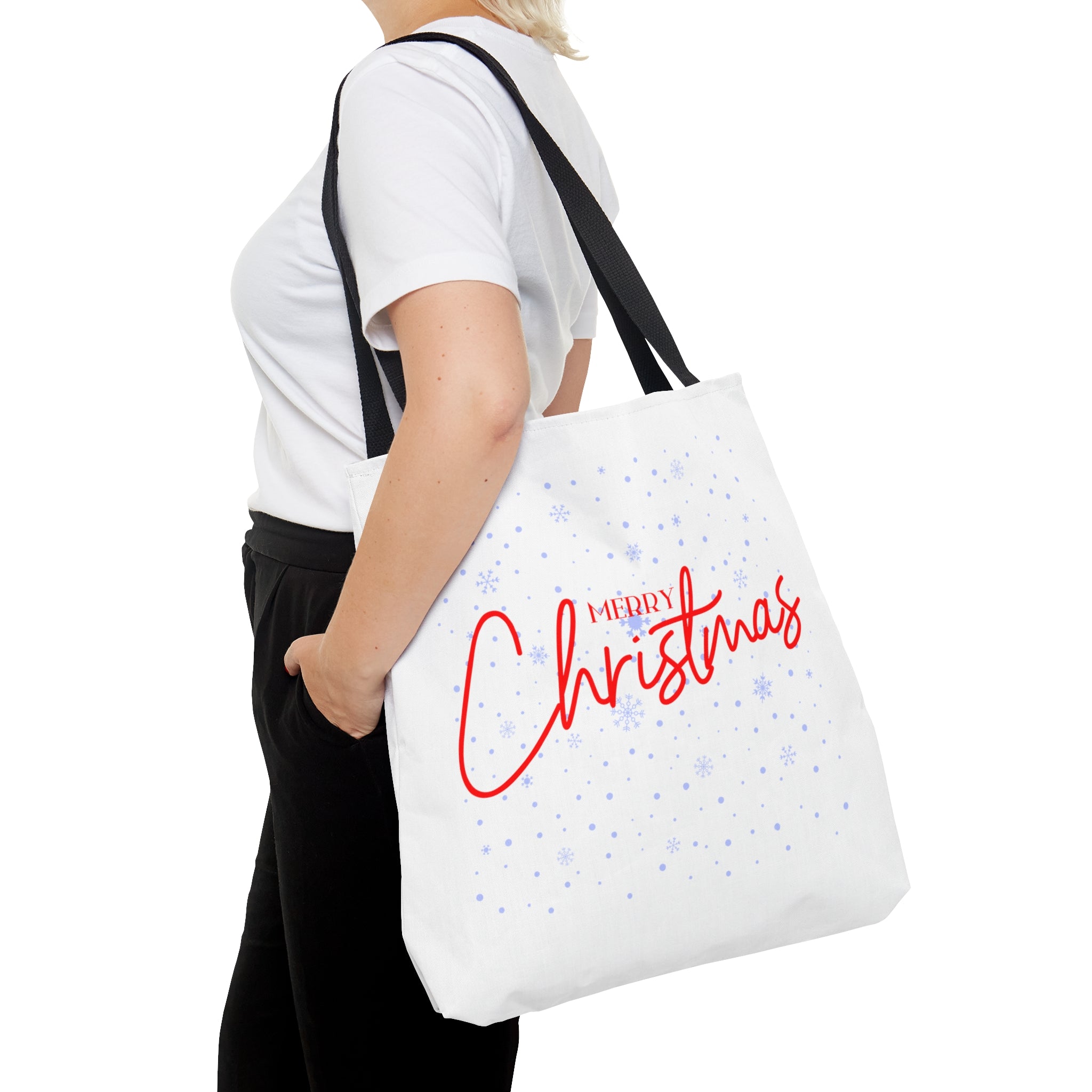 Merry Christmas Tote Bags, Reusable Canvas Tote Bags, Available in Different Size