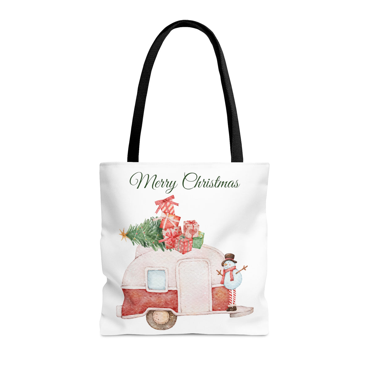 White Merry Christmas Tote Bag, Reusable Canvas Tote Bags, Available in Different Size - Infinite Pack