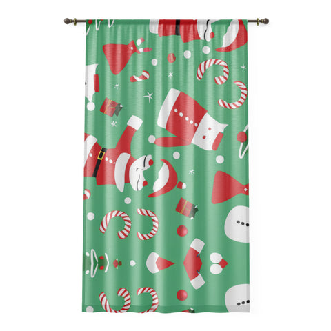 Christmas Window Curtain, Green - Infinite Pack