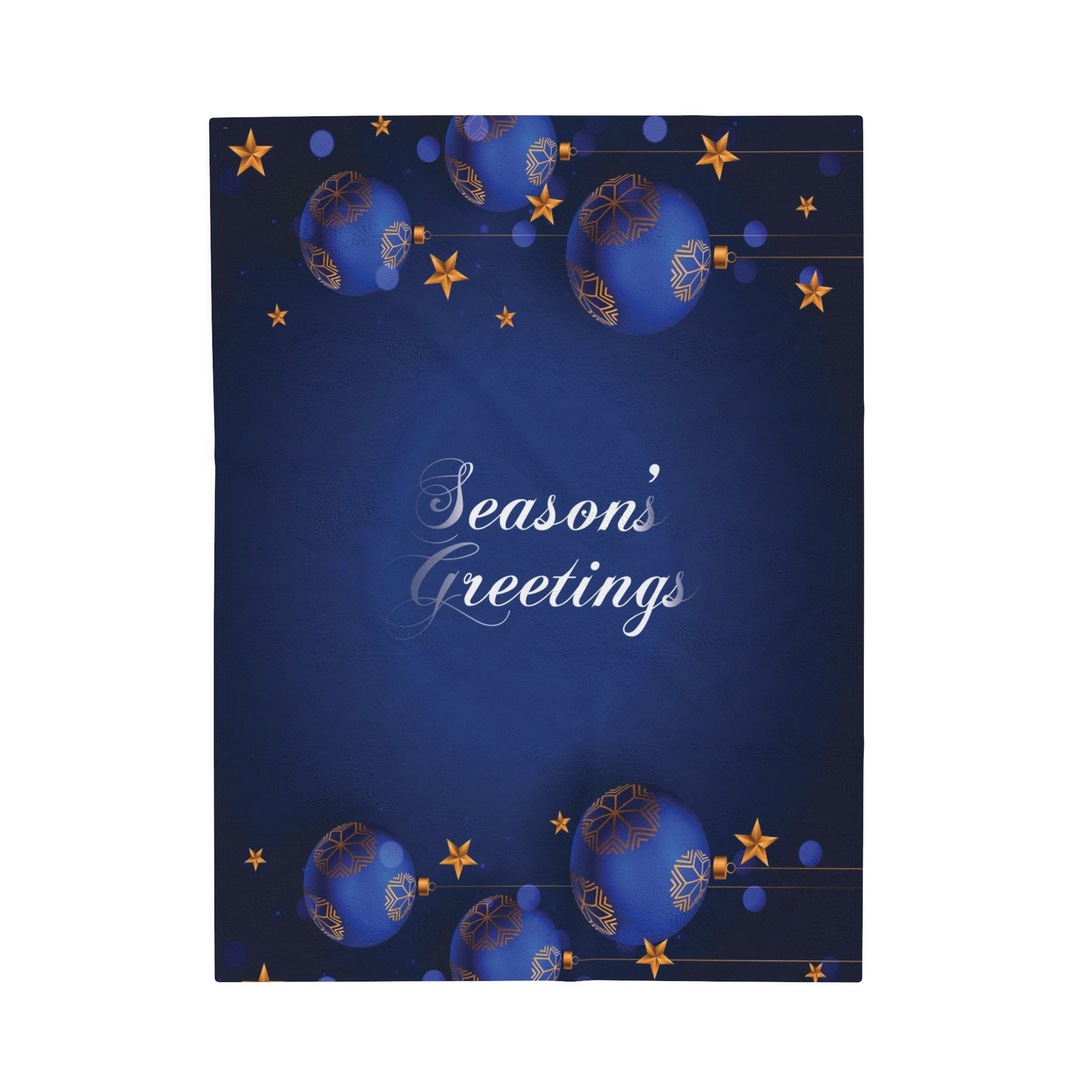 Christmas Velveteen Plush Blanket, Dark Blue