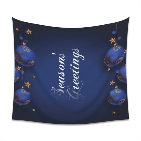 Christmas Printed Wall Tapestry Dark Blue