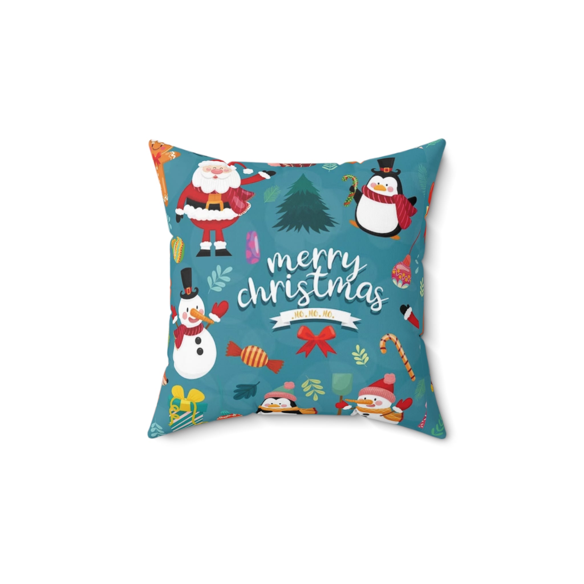 Christmas Spun Polyester Square Pillow Blue - Infinite Pack