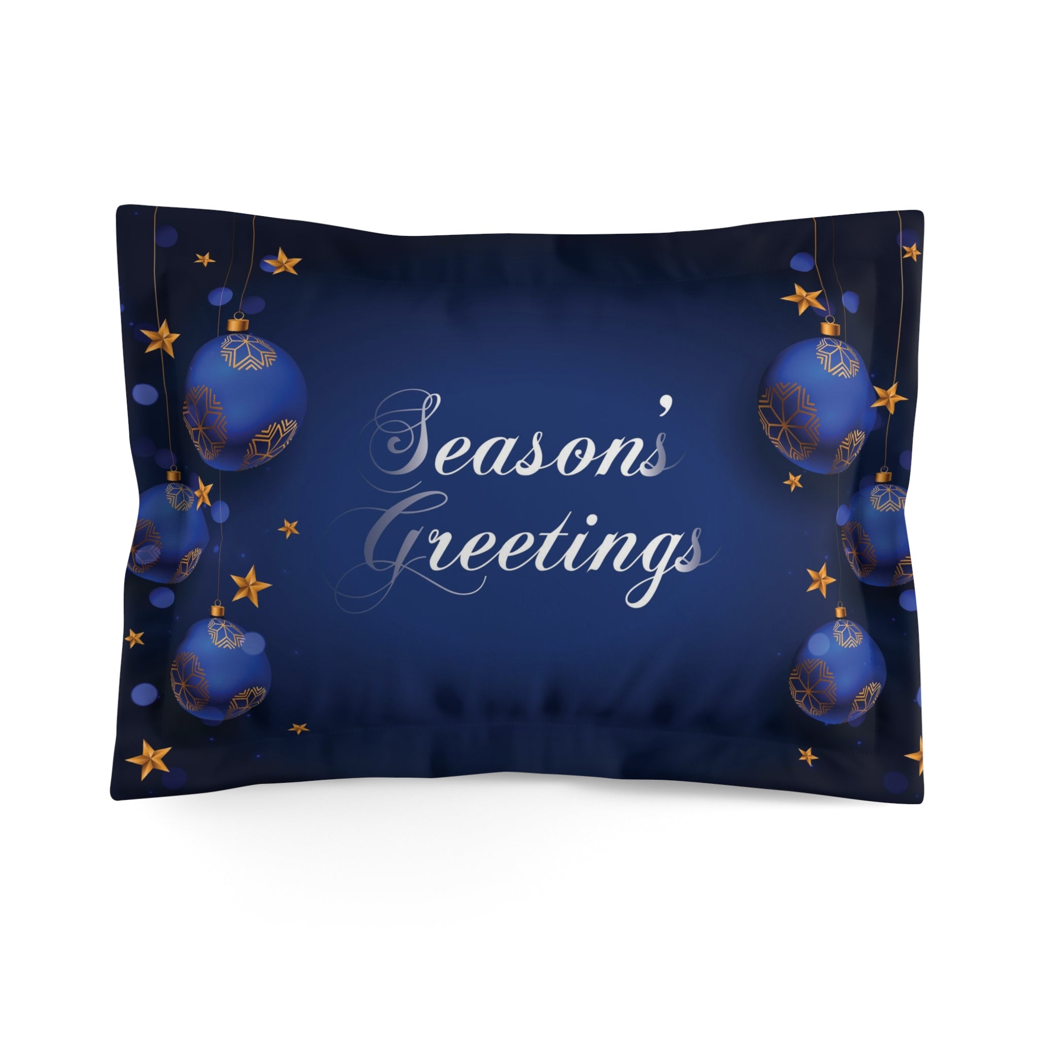 Christmas Microfiber Pillow Sham Dark Blue