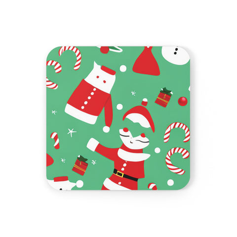 Christmas Cork Back Coaster Green - Infinite Pack