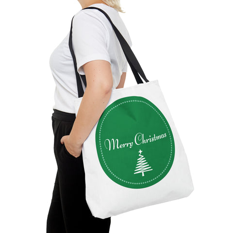 Merry Christmas Tote Bags Green, Reusable Canvas Tote Bags, Available in Different Size