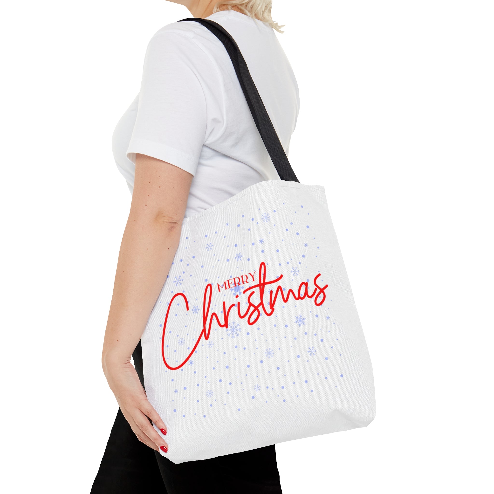 Merry Christmas Tote Bags, Reusable Canvas Tote Bags, Available in Different Size
