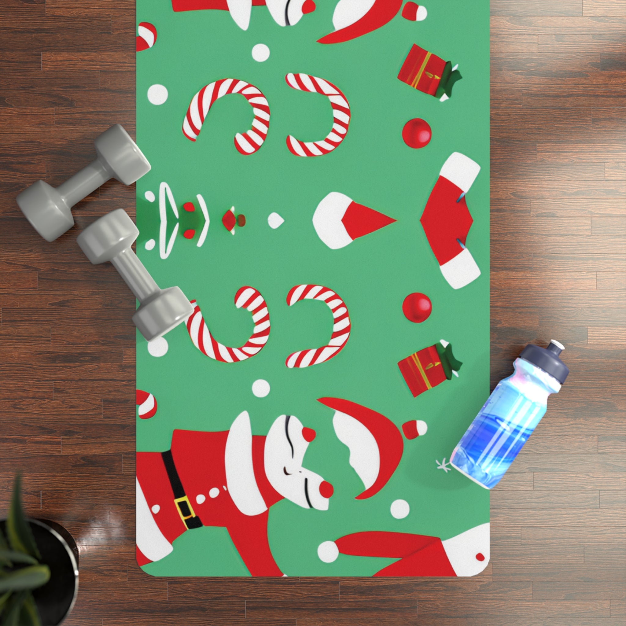 Christmas Rubber Yoga Mat Green - Infinite Pack