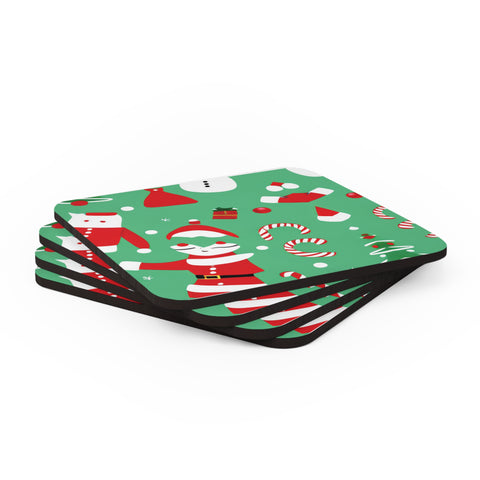 Christmas Corkwood Coaster Set Green - Infinite Pack