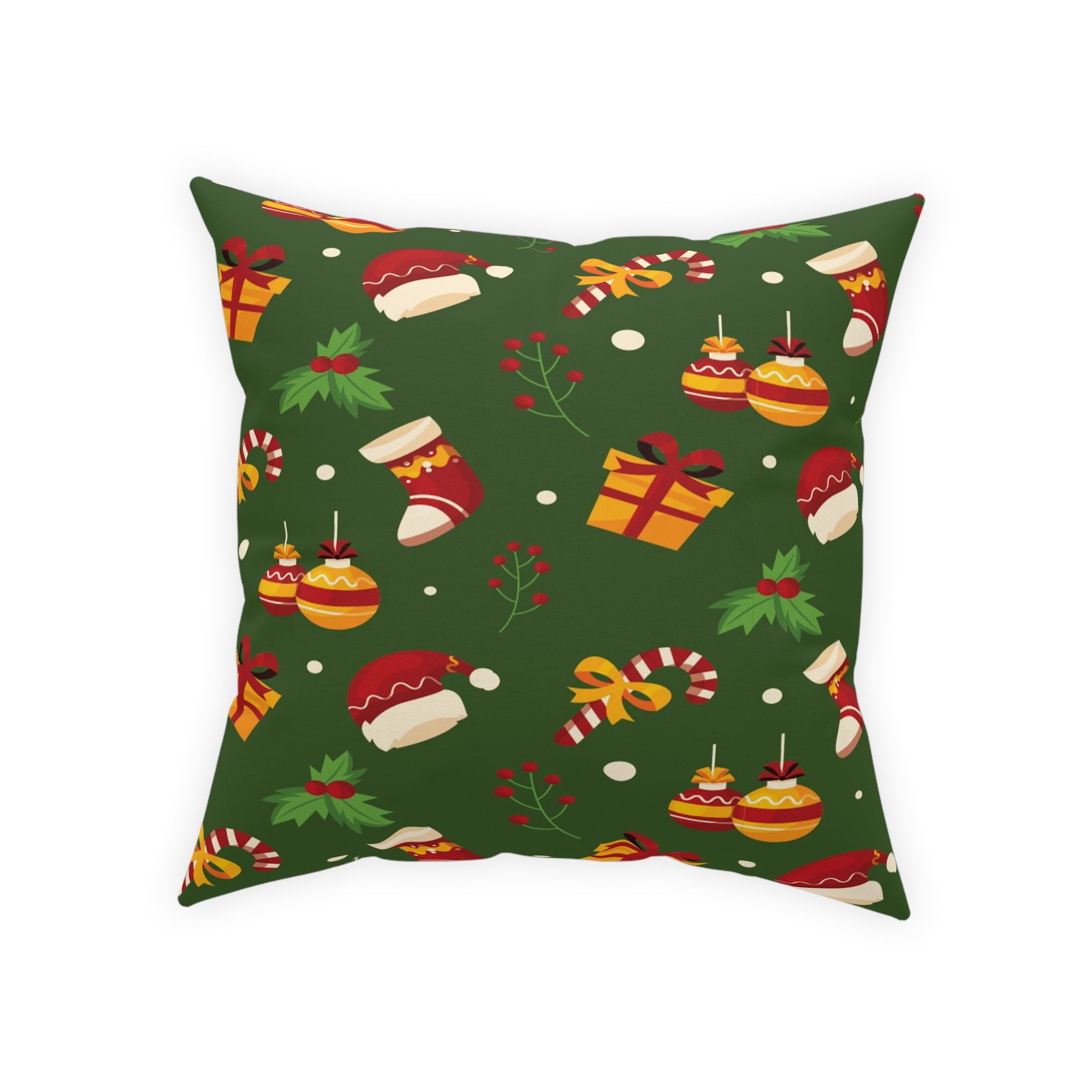 Christmas Broadcloth Pillow Dark Green