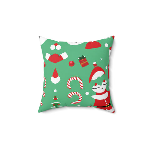 Christmas Spun Polyester Square Pillow Green - Infinite Pack