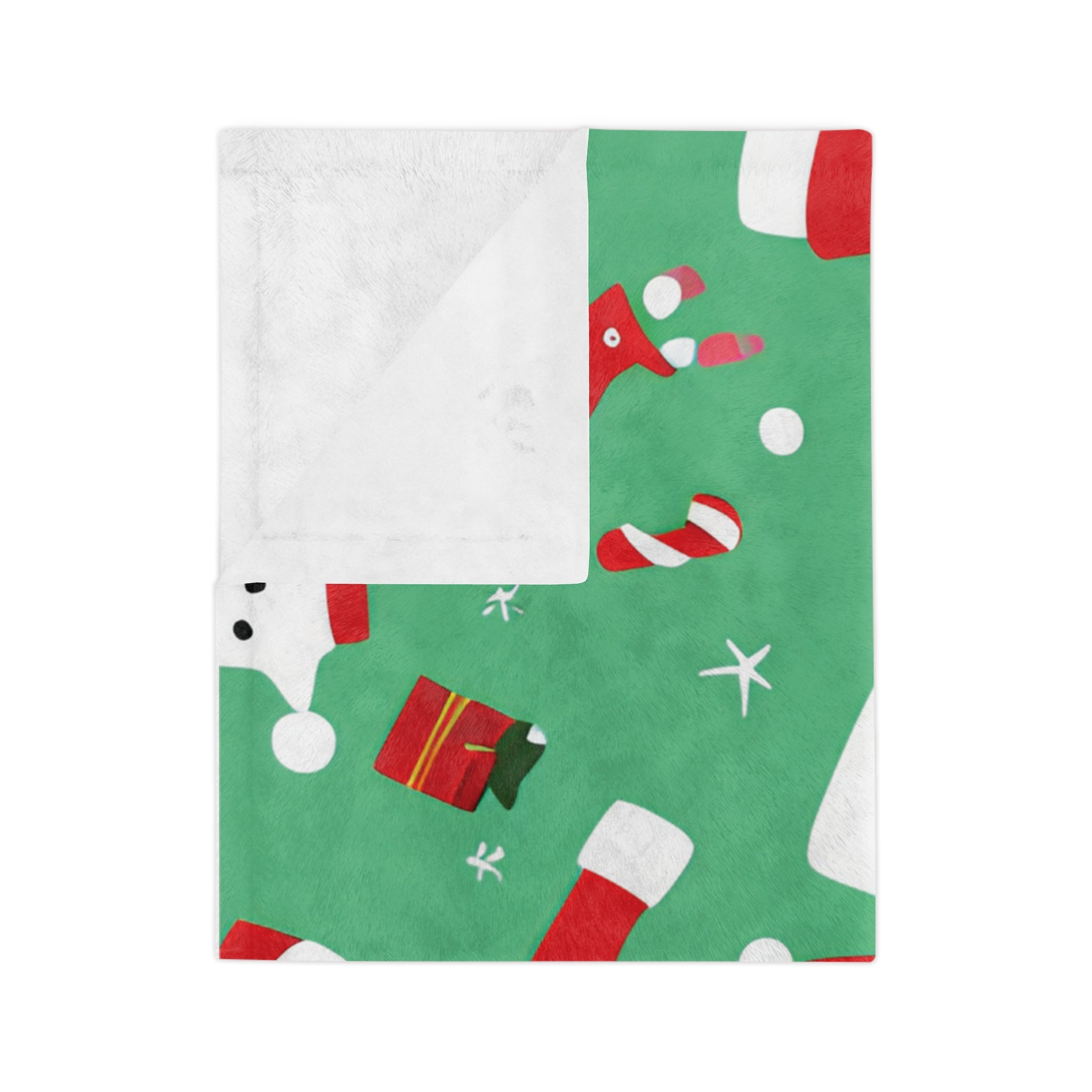 Christmas Velveteen Minky Blanket, Green - Infinite Pack