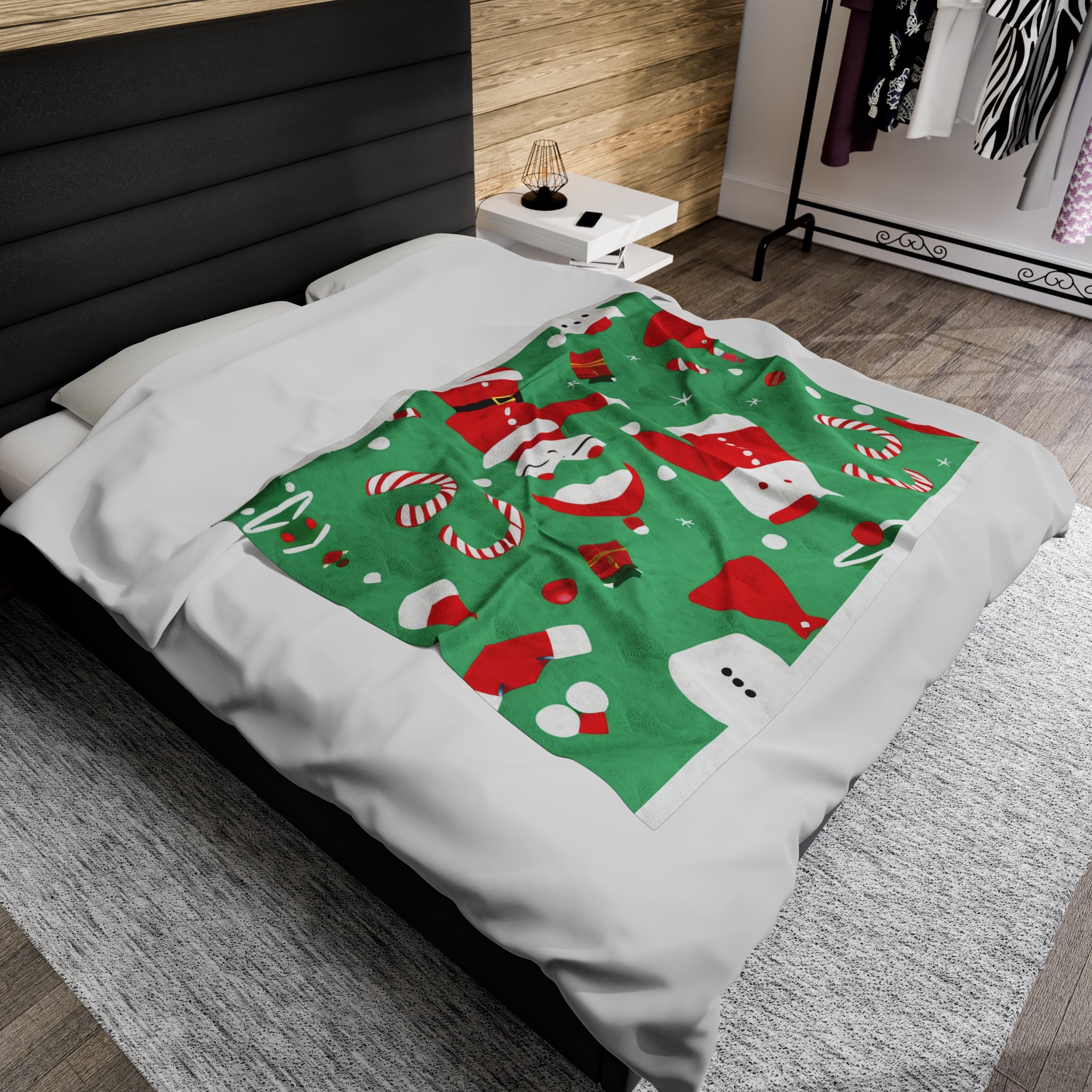 Christmas Velveteen Plush Blanket, Green - Infinite Pack