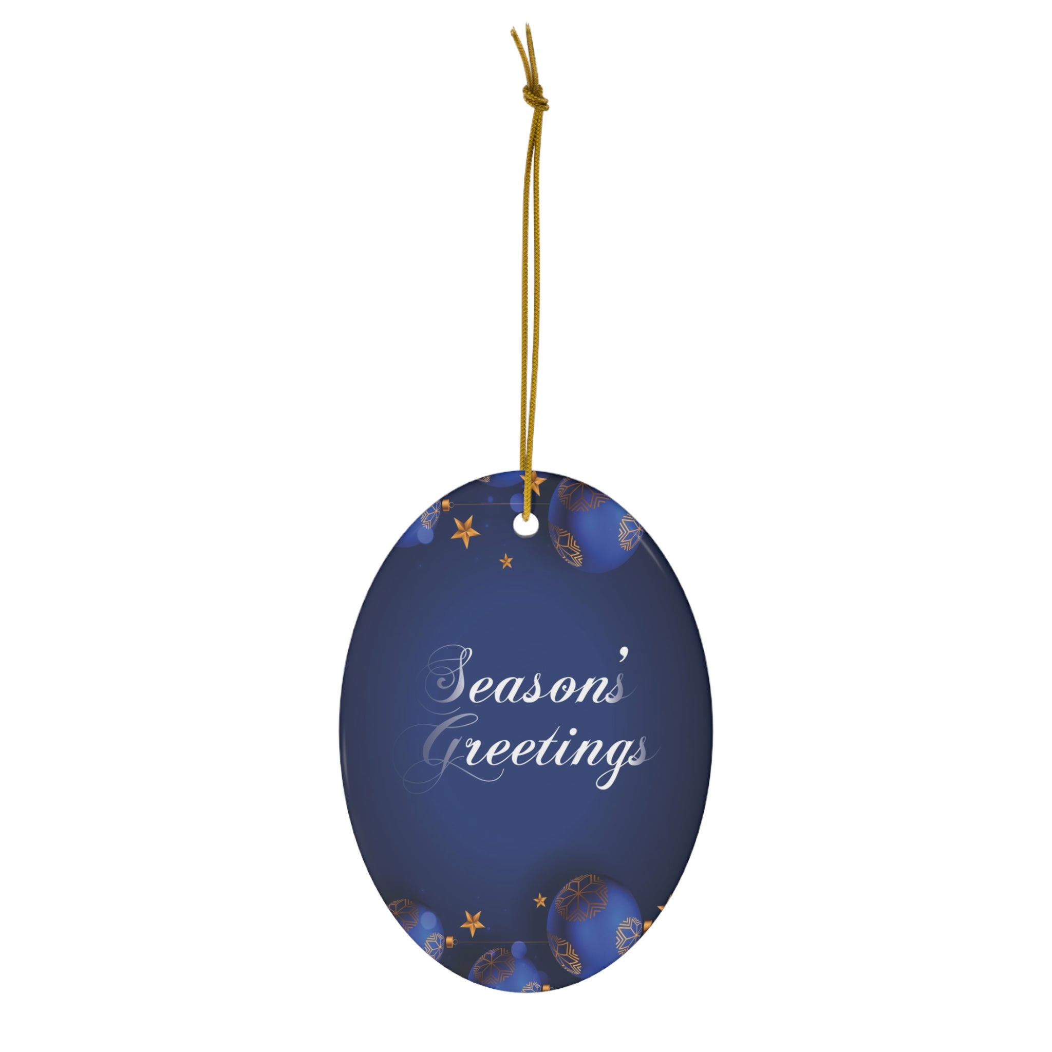 Christmas Ceramic Ornament, 1-Pack Dark Blue