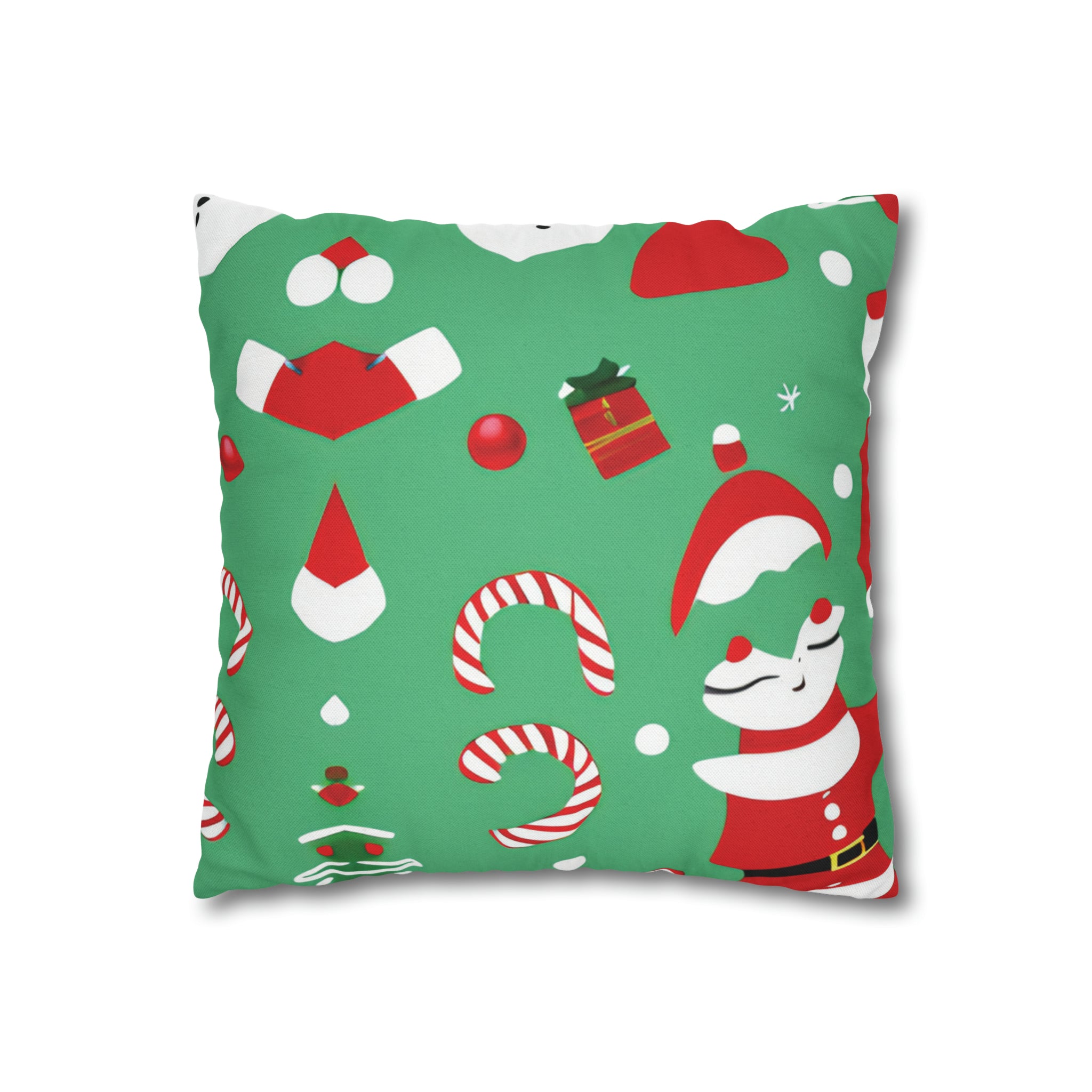 Christmas Spun Polyester Square Pillow Case Green - Infinite Pack