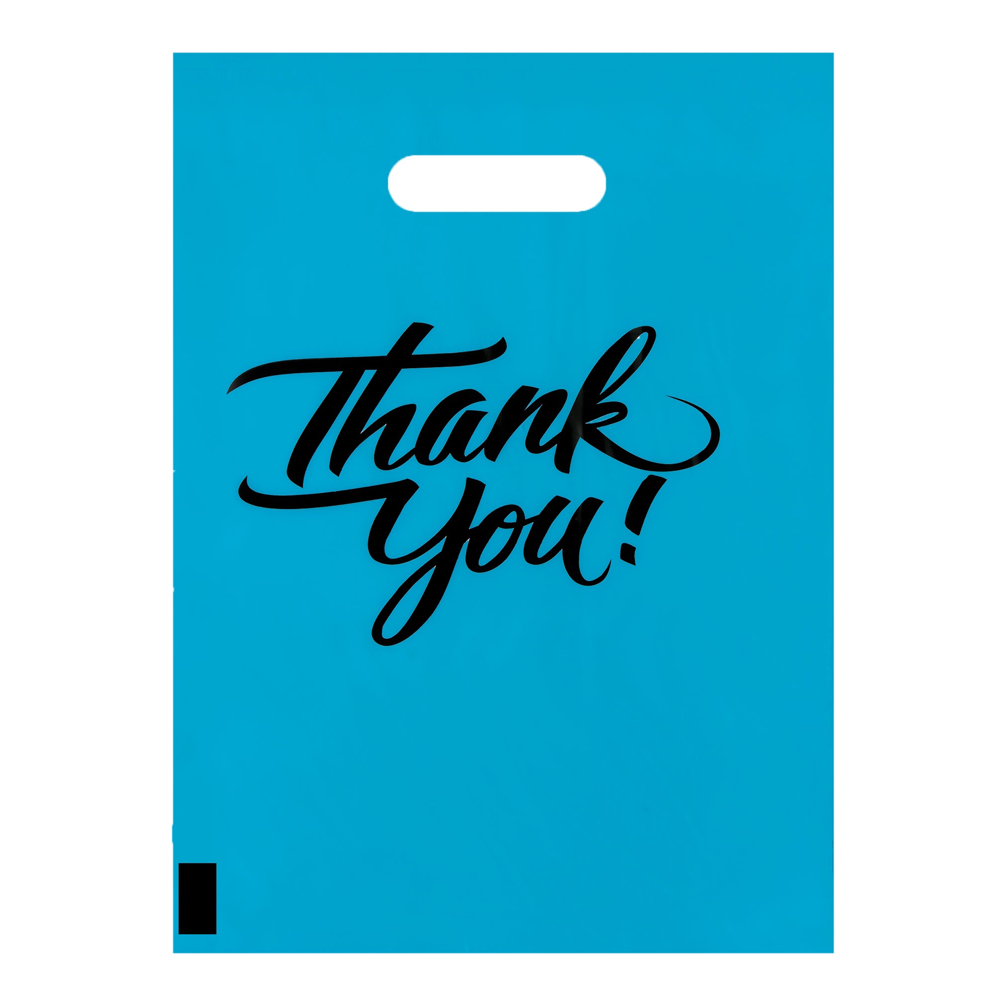 Infinitepack 100 Pieces Thank You Merchandise Bags, Die Cut Handles, Retail Shopping Bags for Boutique, Goodie Bags, Gift Bags Bulk, Favors, Reusable