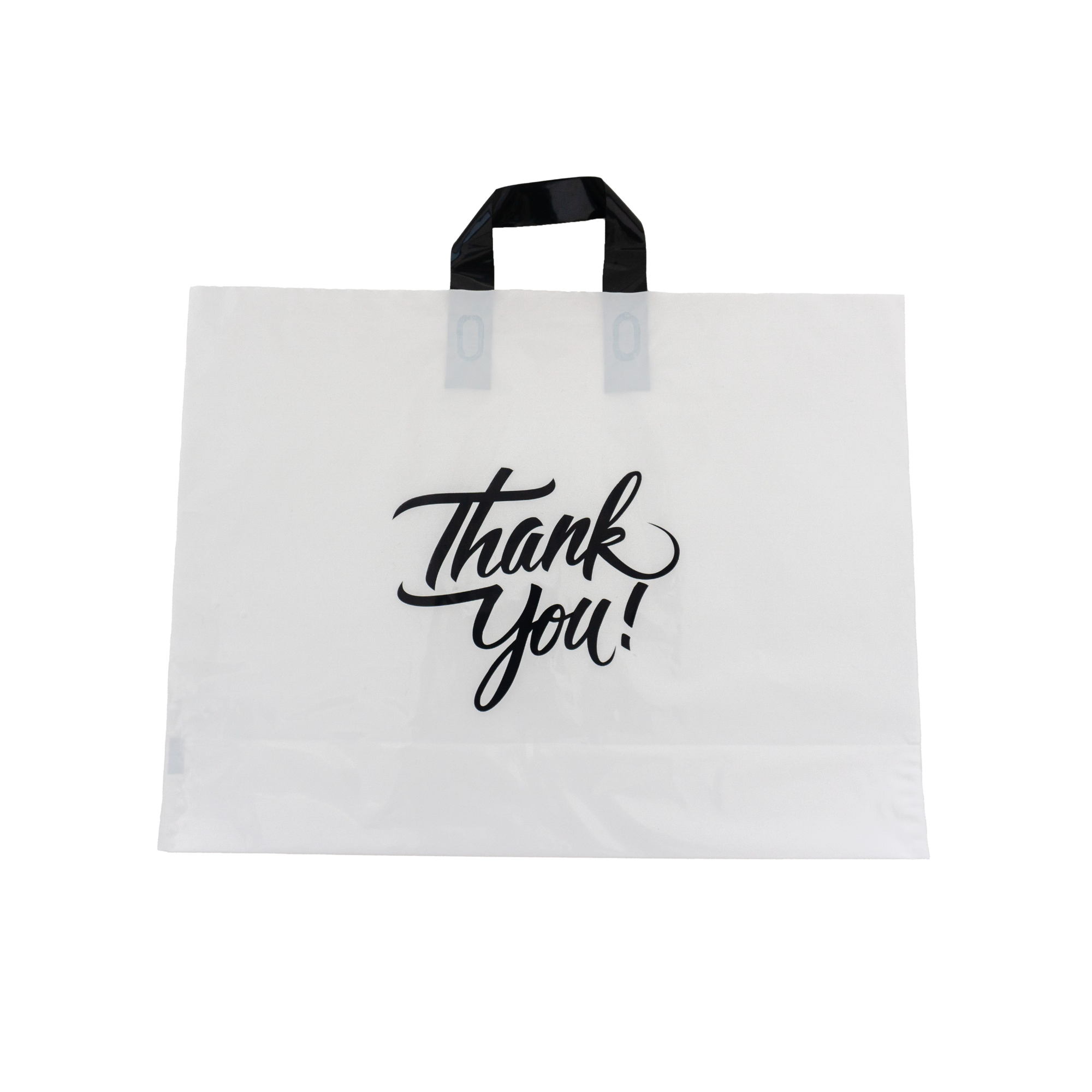 20x15 3 Mil Thank You Printed Bags with Loop Handles & 6 Bottom Gusset | Infinitepack Pink