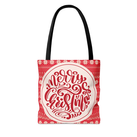 Red Christmas Tote Bag, Reusable Canvas Tote Bags, Available in Different Size