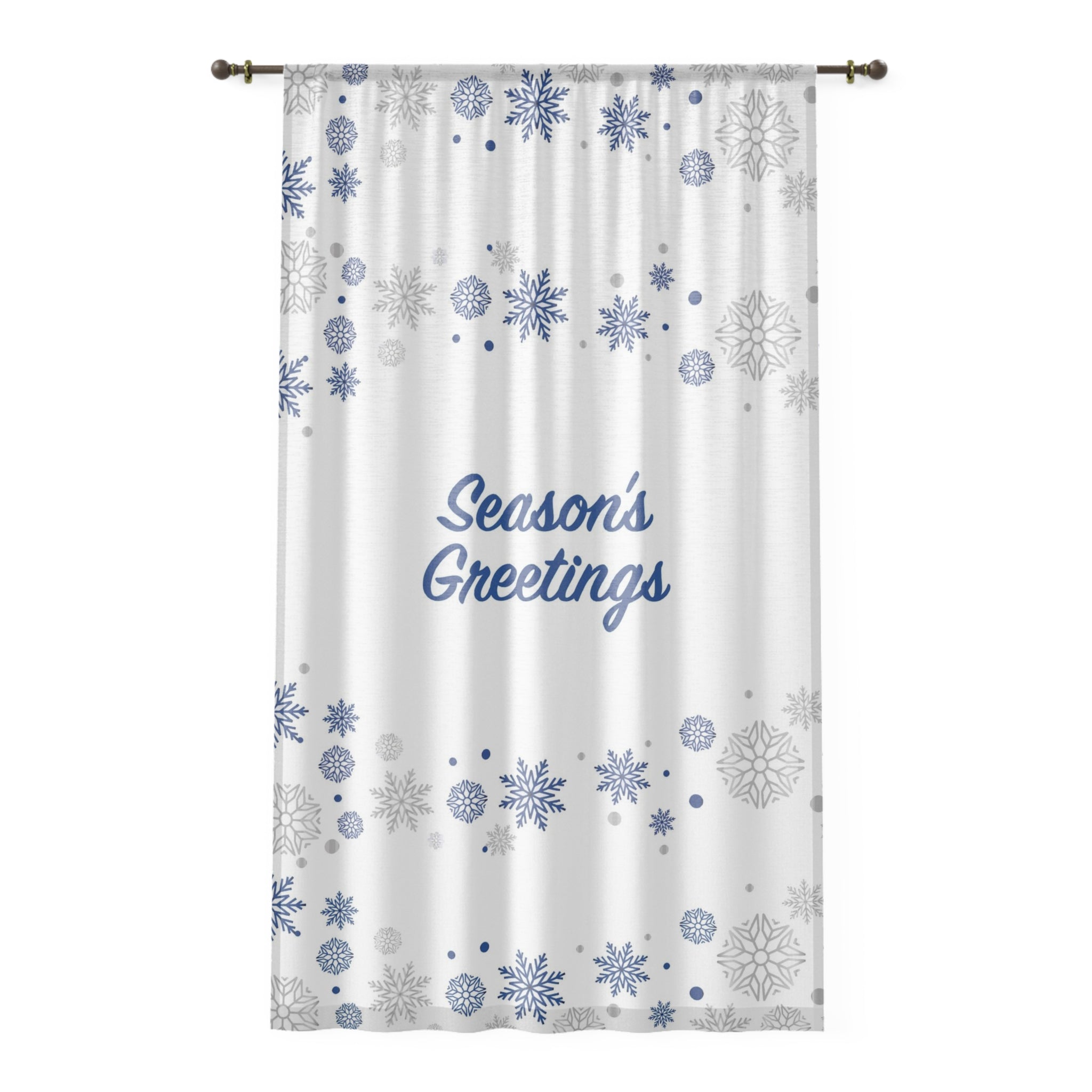 Christmas Window Curtain, White