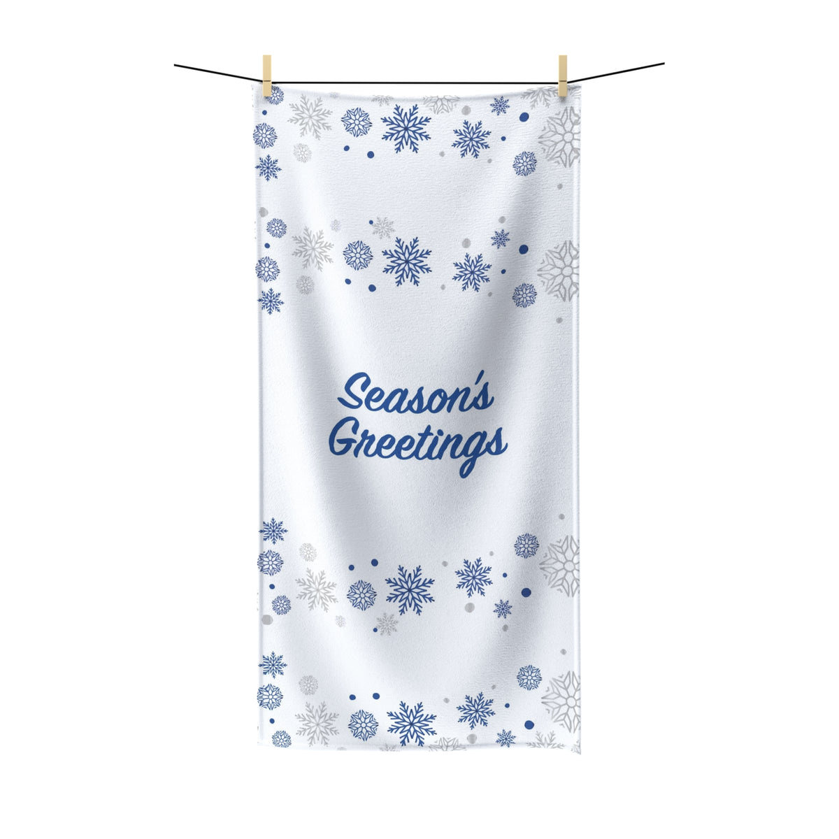 Christmas Polycotton Towel White