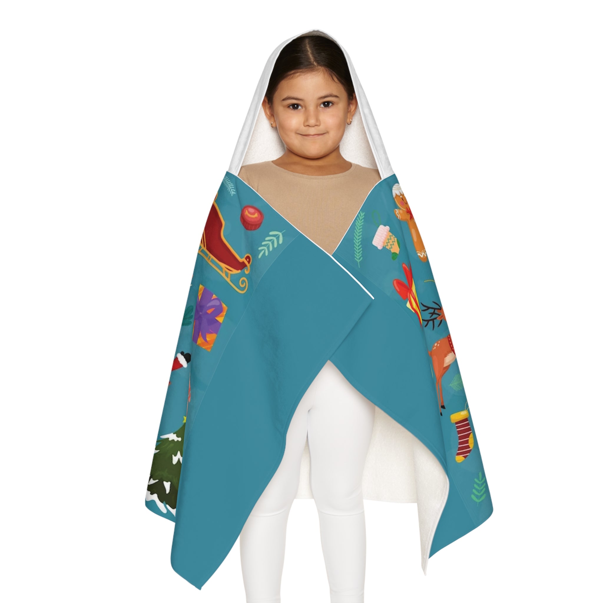 Christmas Youth Hooded Towel, Blue