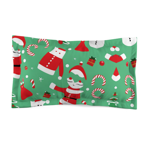 Christmas Microfiber Pillow Sham Green