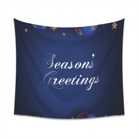 Christmas Printed Wall Tapestry Dark Blue