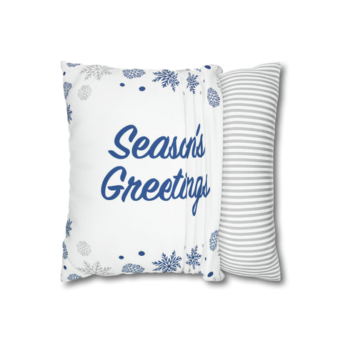 Christmas Spun Polyester Pillowcase White
