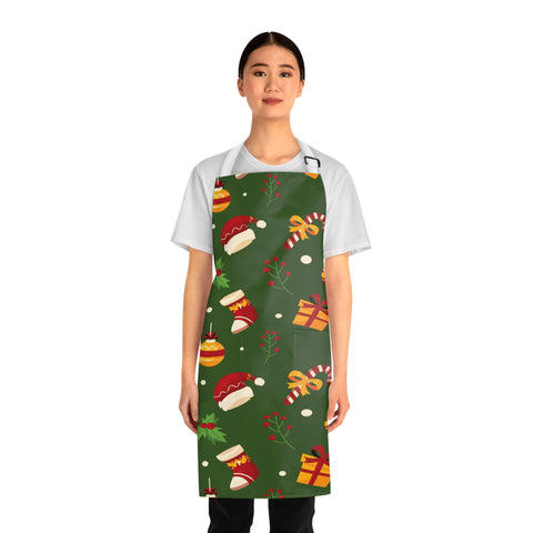 Christmas Apron (AOP) Dark Green