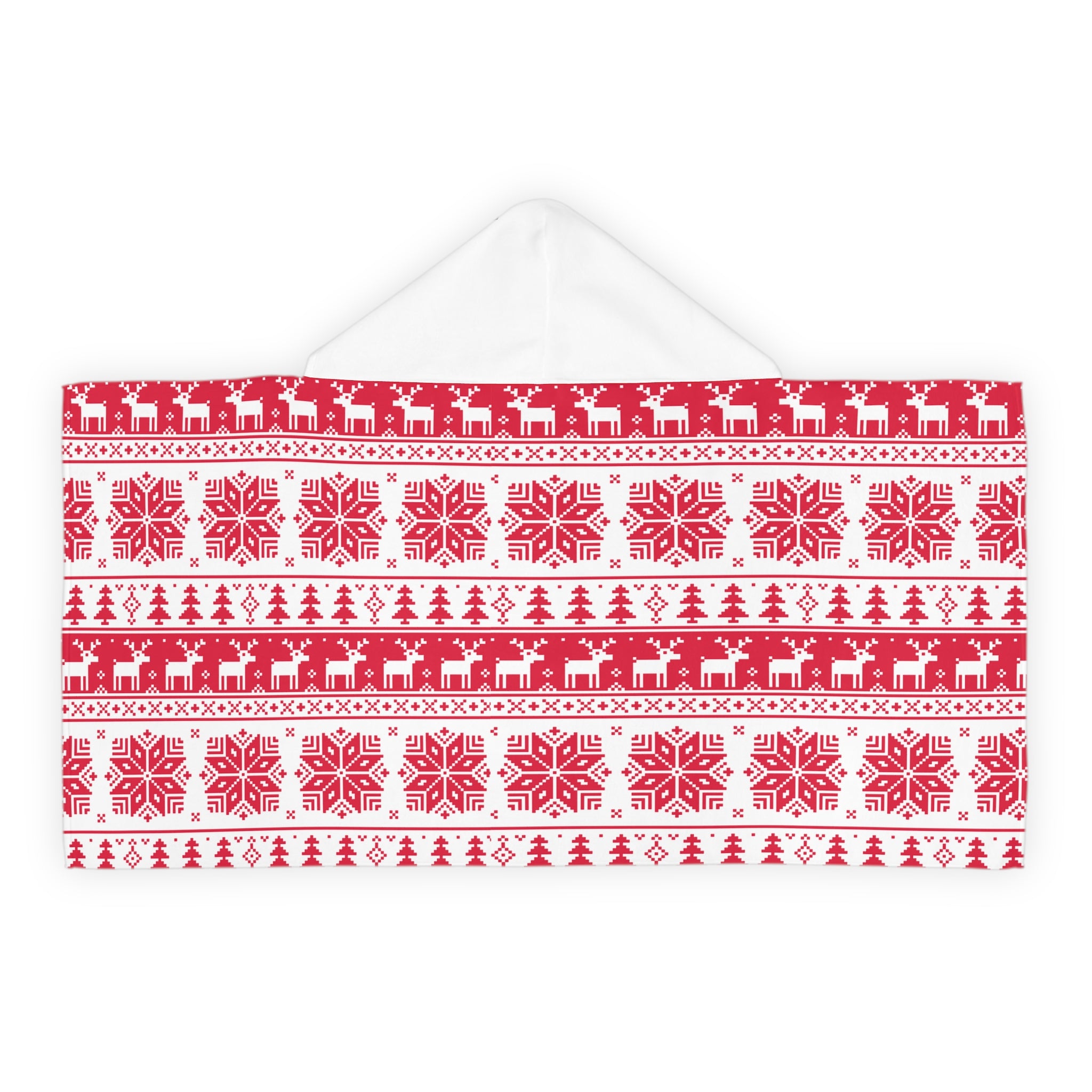 Christmas Youth Hooded Towel, Red