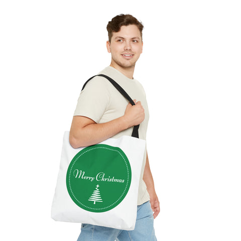 Merry Christmas Tote Bags Green, Reusable Canvas Tote Bags, Available in Different Size