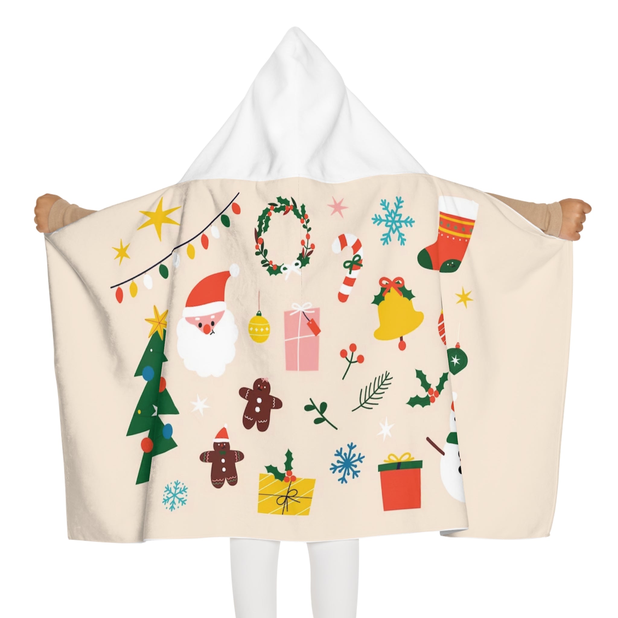 Christmas Youth Hooded Towel, Biege - Infinite Pack