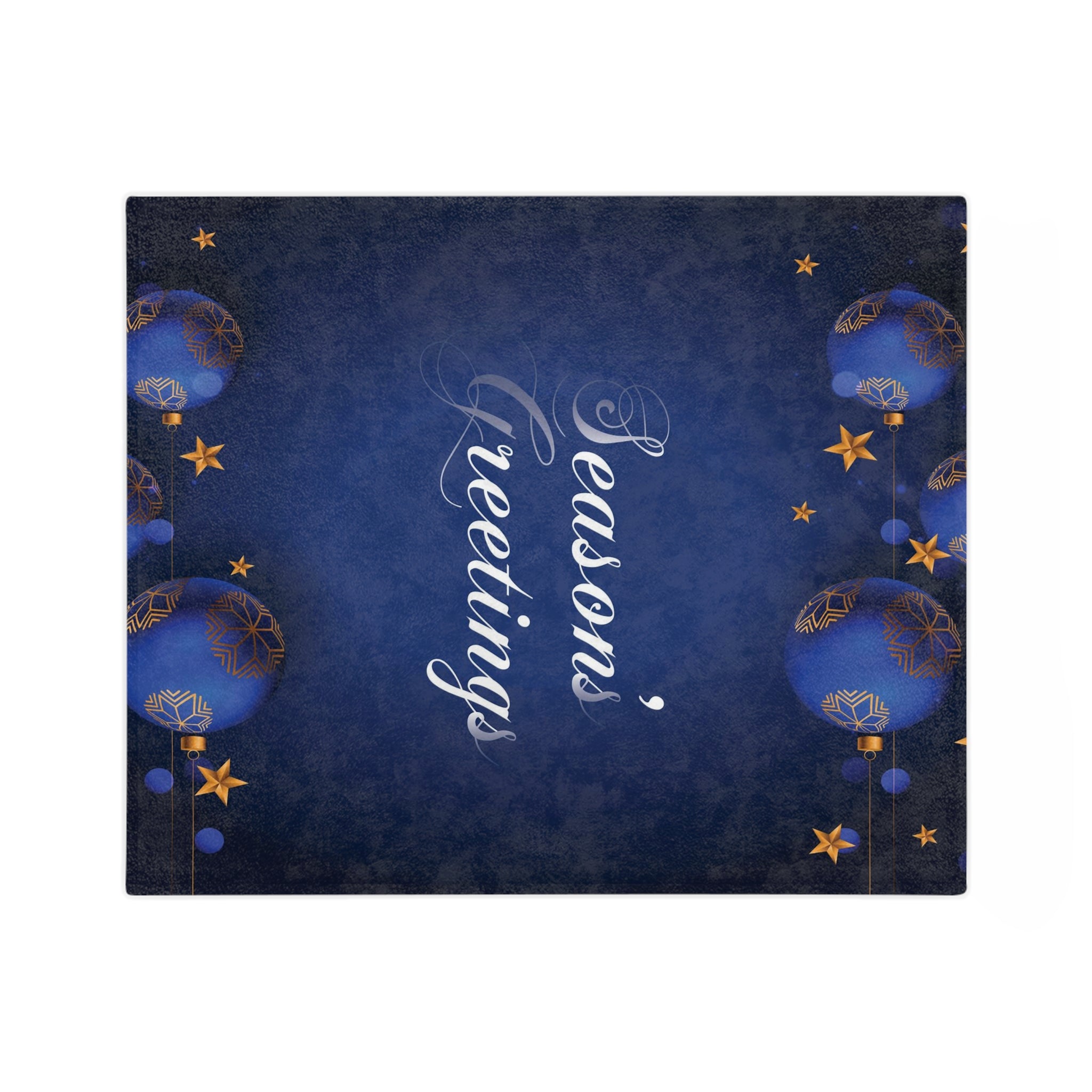Christmas Velveteen Minky Blanket, Dark Blue