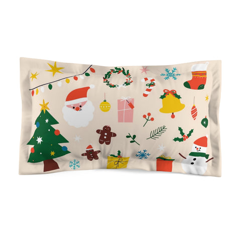 Christmas Microfiber Pillow Sham Biege - Infinite Pack