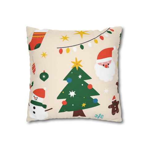 Christmas Spun Polyester Square Pillow Case Biege - Infinite Pack