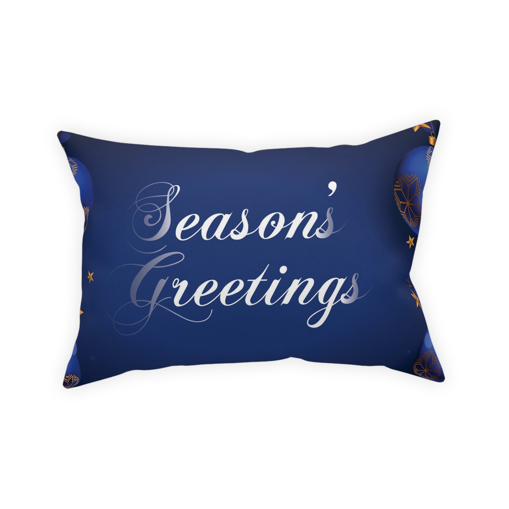 Christmas Broadcloth Pillow Dark Blue