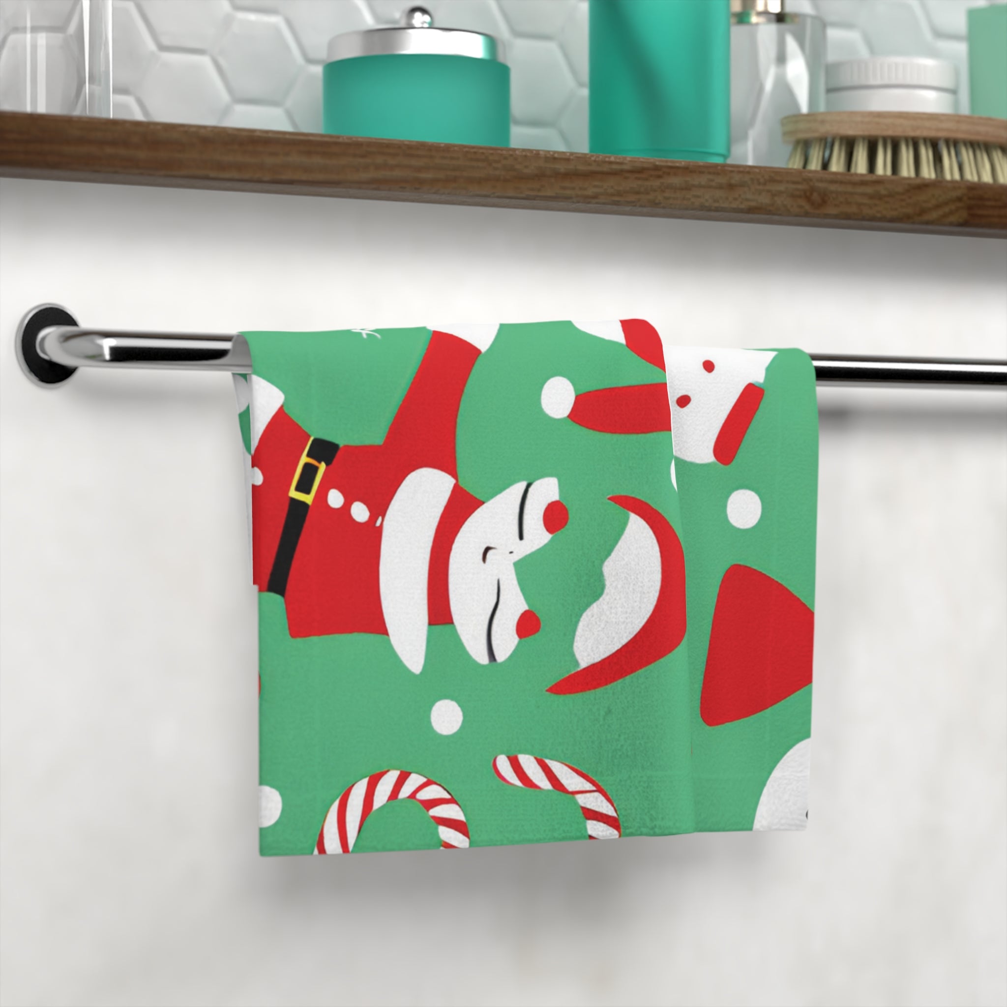 Christmas Face Towel Green - Infinite Pack