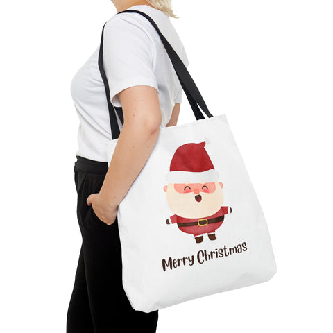 Merry Christmas Tote Bag, Reusable Canvas Santa Tote Bags, Available in Different Size