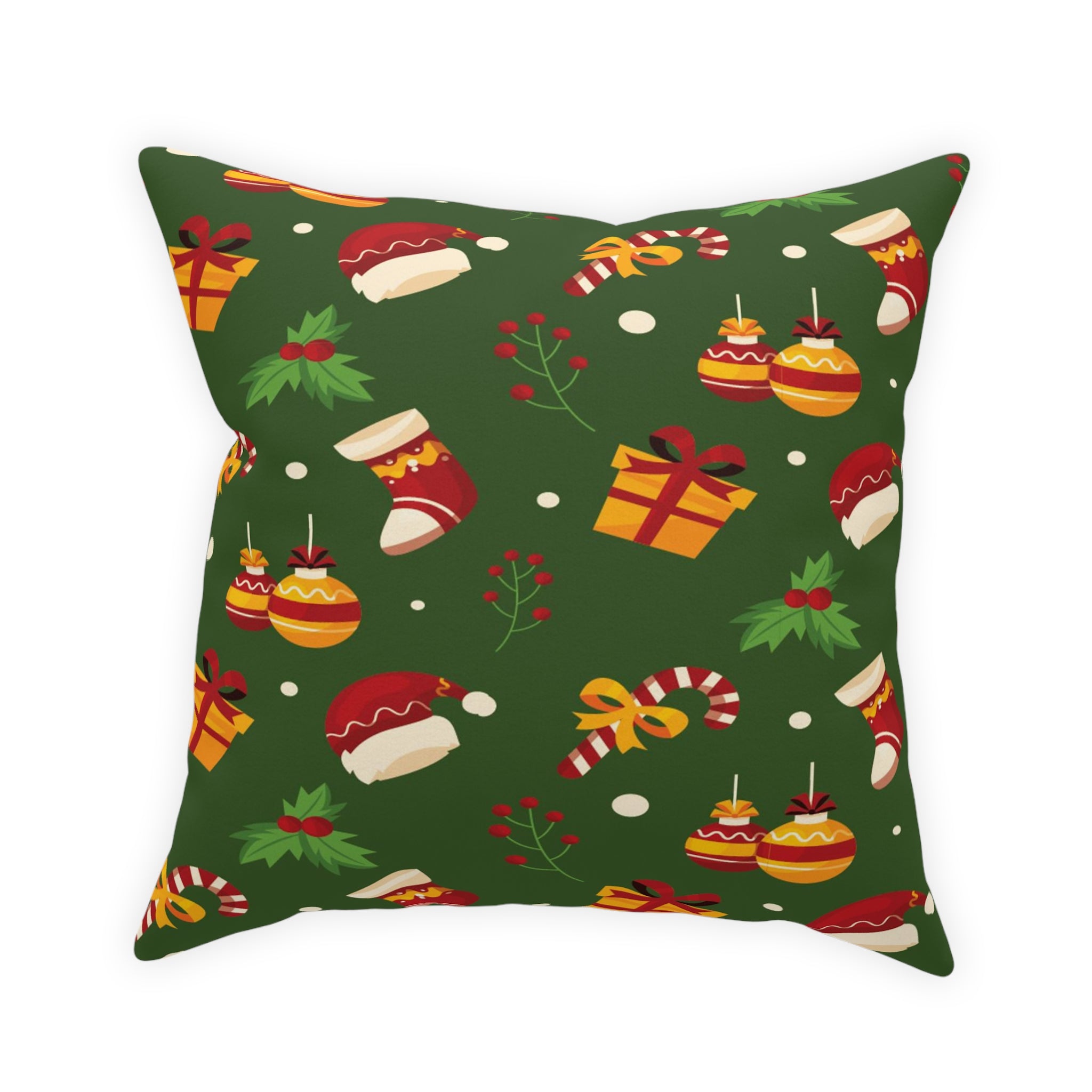 Christmas Broadcloth Pillow Dark Green