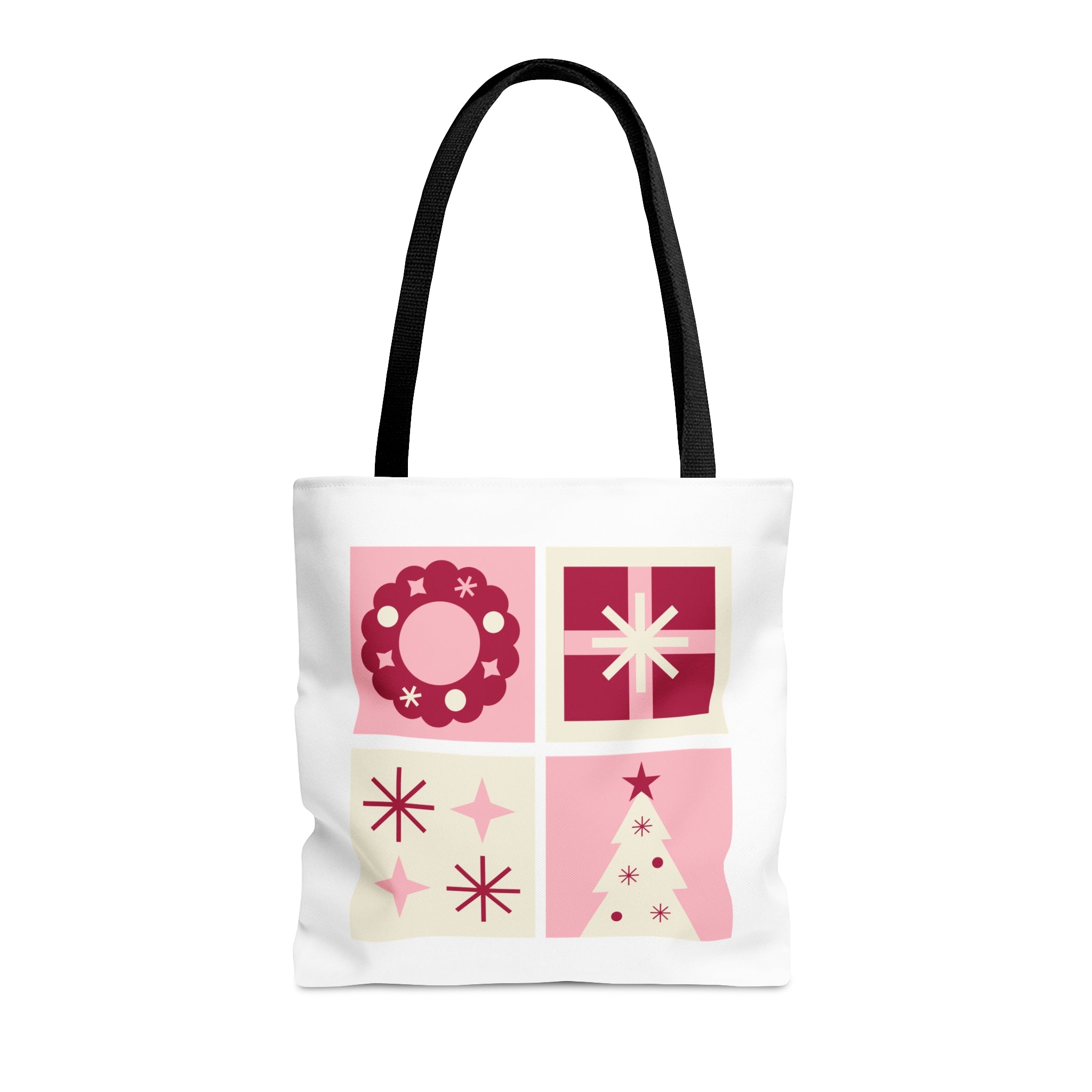 Christmas Tote Bags Pink, Reusable Canvas Tote Bags, Available in Different Size