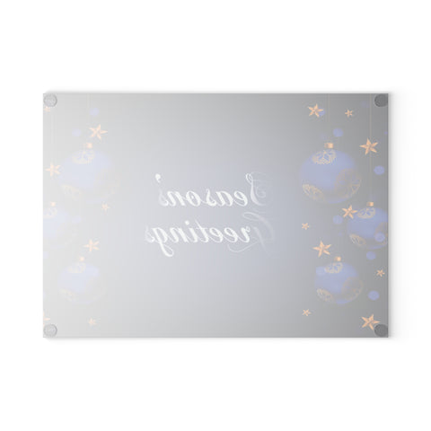 Christmas Glass Cutting Board Dark Blue