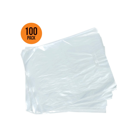 9 X 12 Pack of 100 Clear Merchandise Poly Bags With Die Cut Handle 1.25 Mil - Infinite Pack