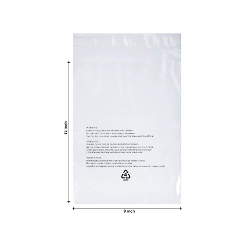 9x12 Industrial Clear Poly Bags With Permanent Self Seal, Suffocation Warning Bags - Packaging, 200Pcs - Infinite Pack